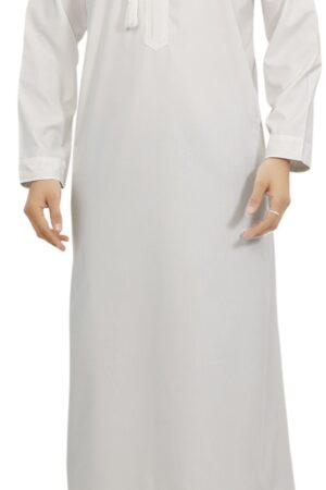 Premium Embroidery Omani Thobe - White